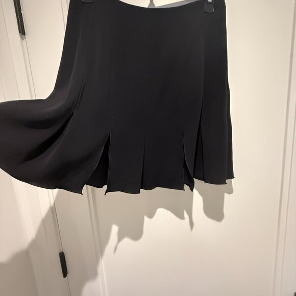 Rachel Zoe black A-line mini skirt with front slits. Elegant, simple. - Picture 5 of 6